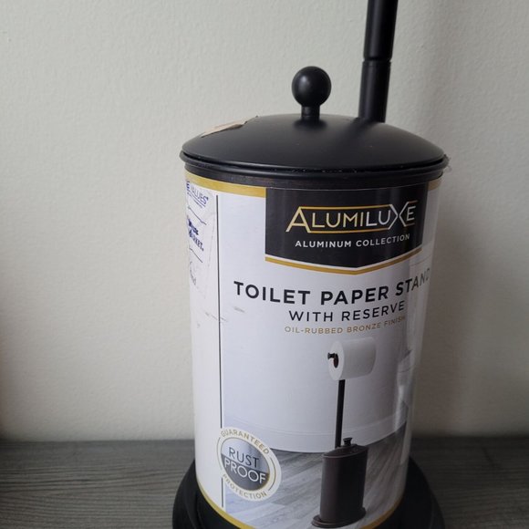 Alumiluxe Bath Alumiluxe Rustproof Toilet Paper Reserve With Stand